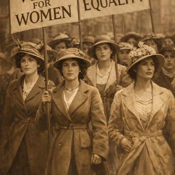 Vintage Women's Rights Movement Wall Art in Black Frame - Picture 2 of 2